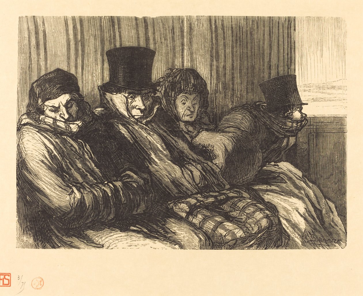 sjovt tog af Charles Maurand after Honoré Daumier