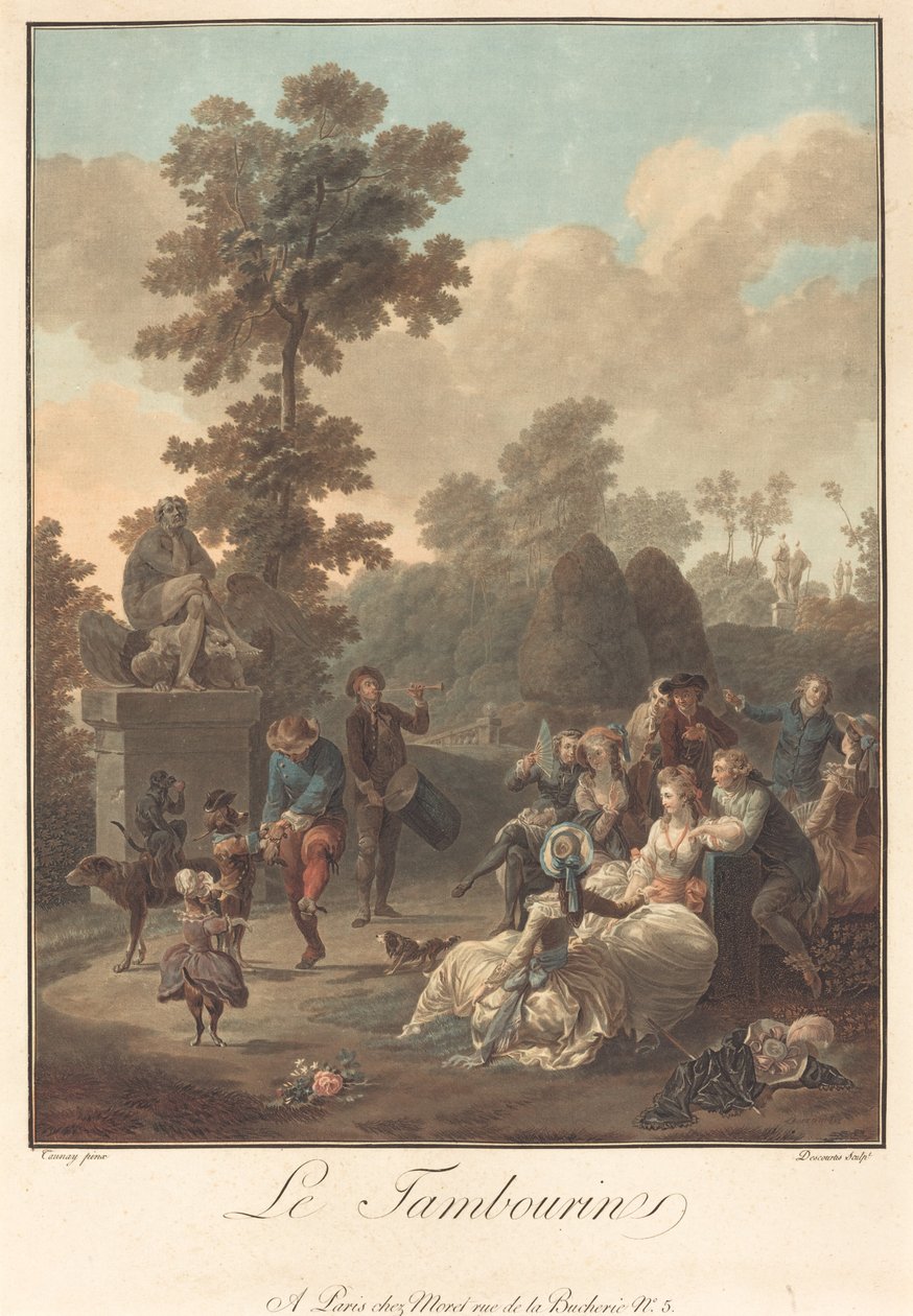 Tamburinen, ca. 1789. af Charles Melchior Descourtis