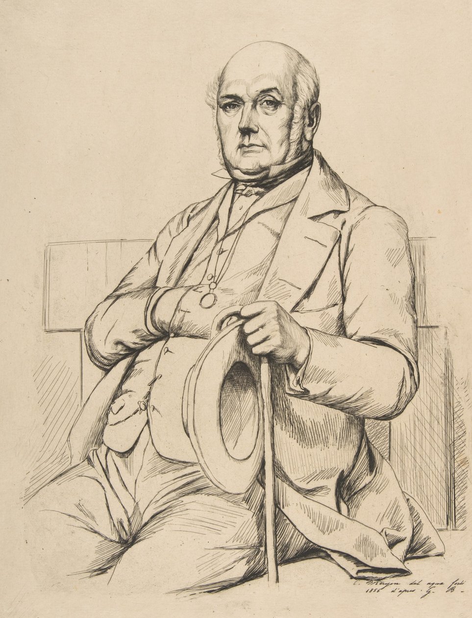 Casimir le Conte, efter Boulanger, 1856. af Charles Meryon