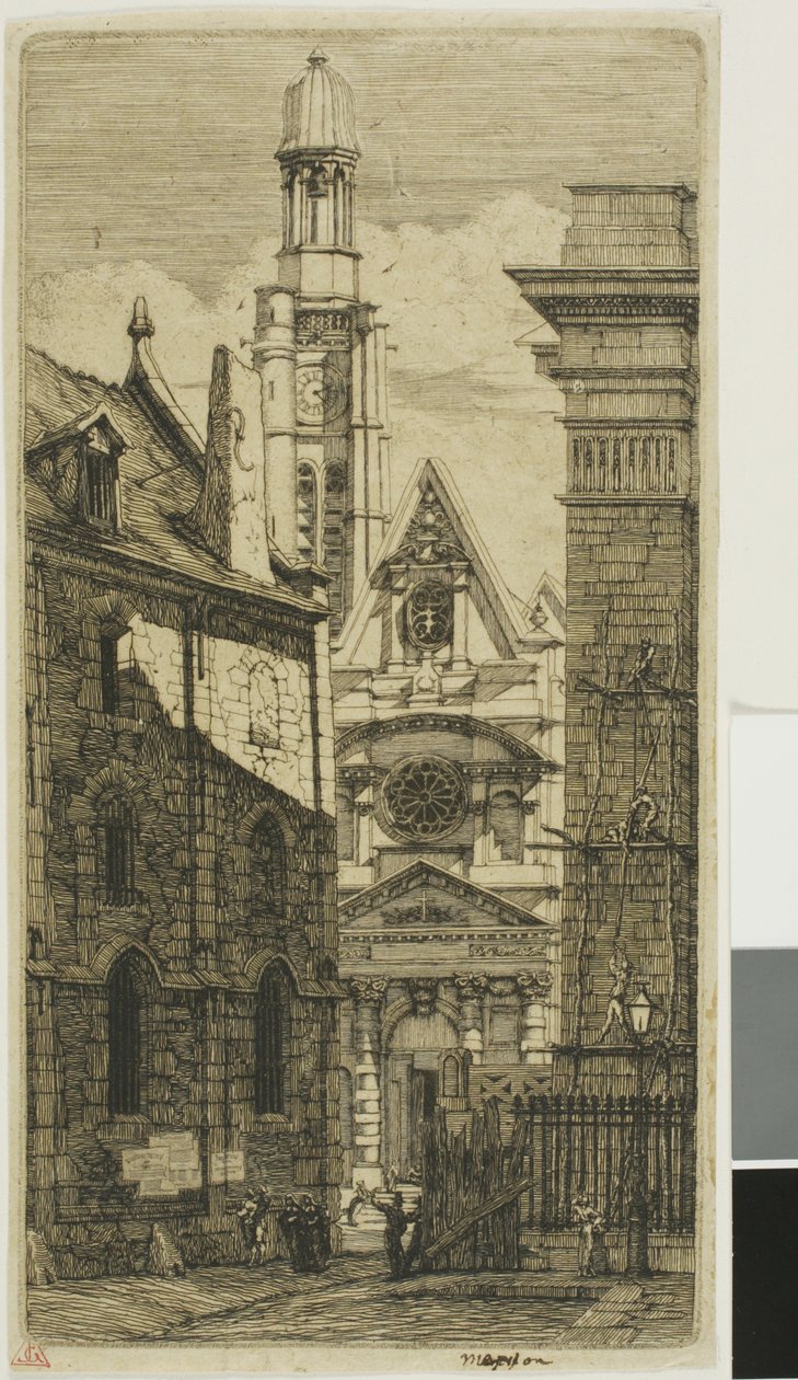 St. Etienne du Mont-kirken, Paris af Charles Meryon