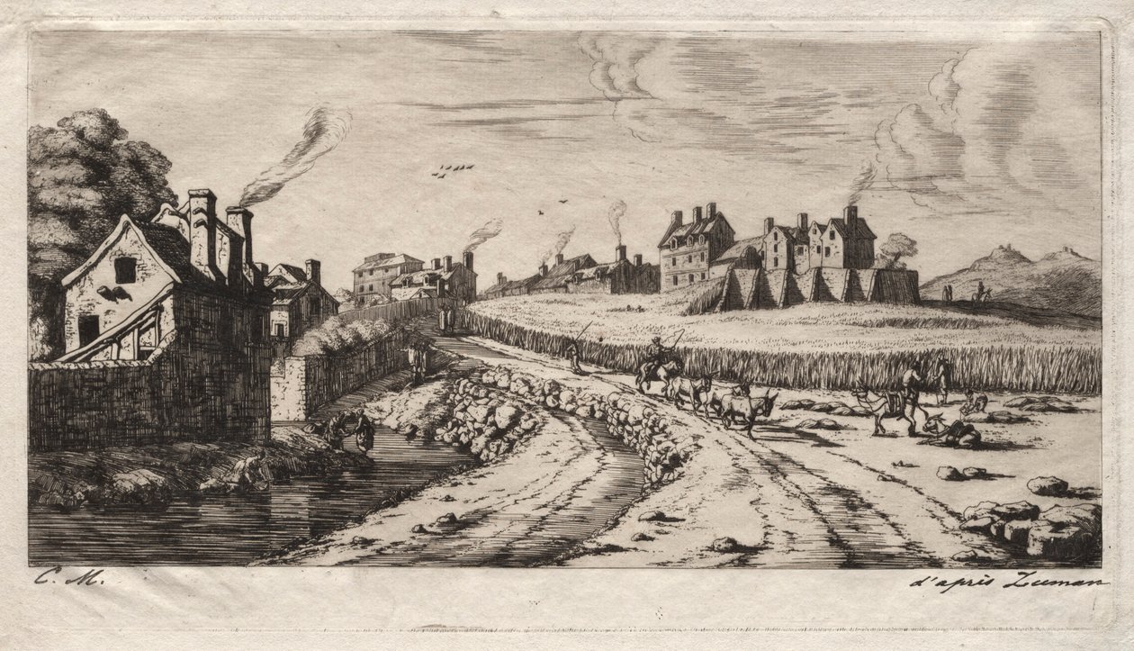 Indgang til Faubourg, Saint-Marceau, Paris, 1850. af Charles Meryon