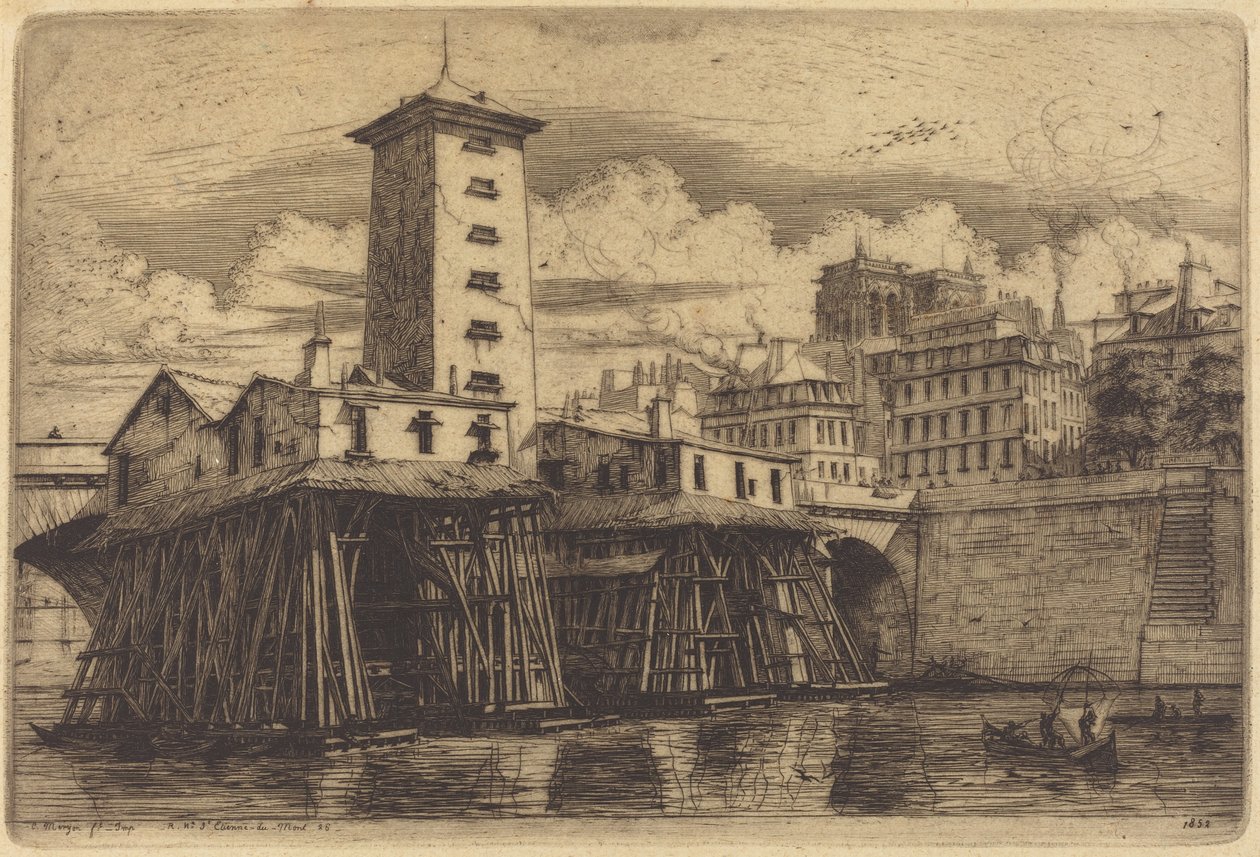 Notre Dame Pump, Paris (Notre Dame Pump) af Charles Meryon