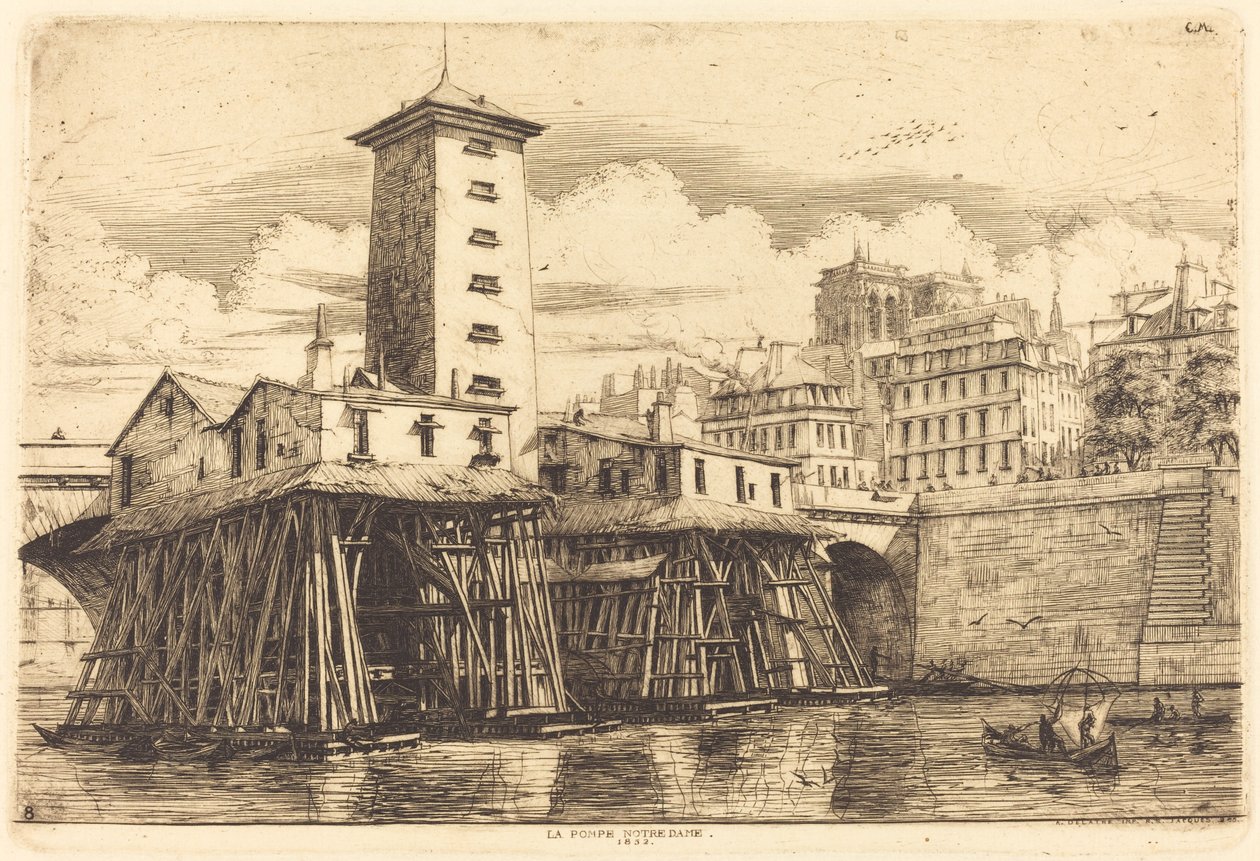 Notre Dame Pump, Paris (Notre Dame Pump) af Charles Meryon