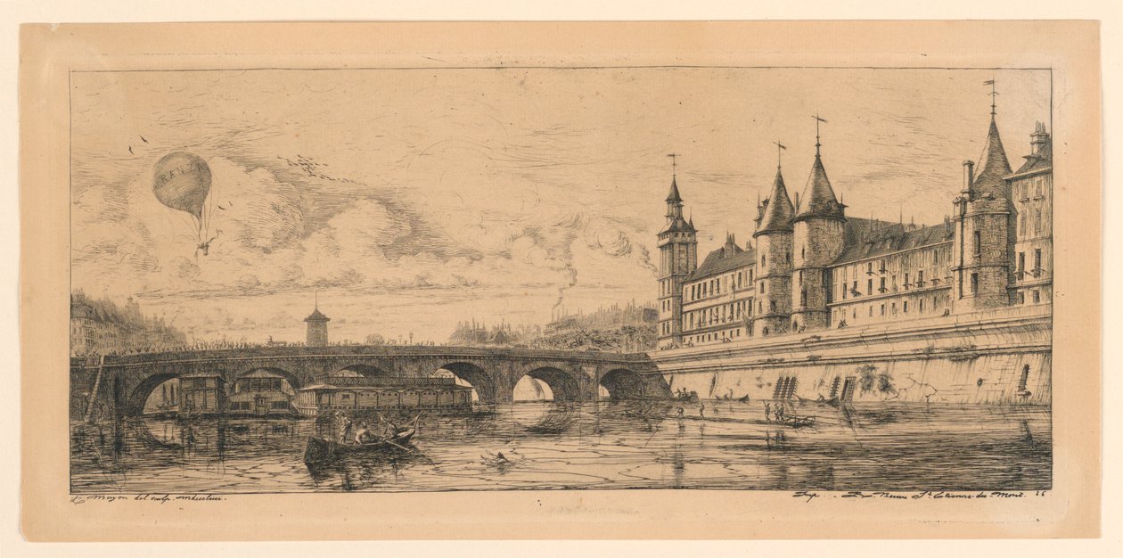 Le Pont-au-Change (Byttebroen) af Charles Meryon
