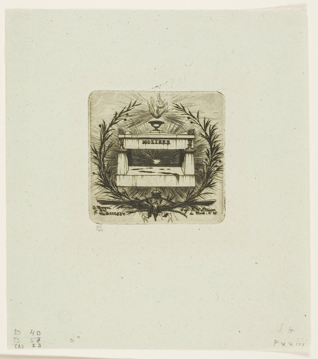Molières grav, Père-Lachaise-kirkegården, Paris af Charles Meryon