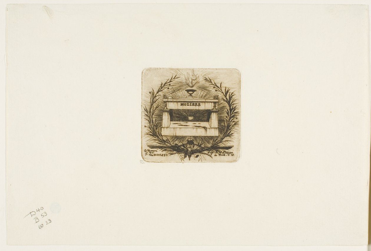 Molières grav, Père-Lachaise-kirkegården, Paris af Charles Meryon