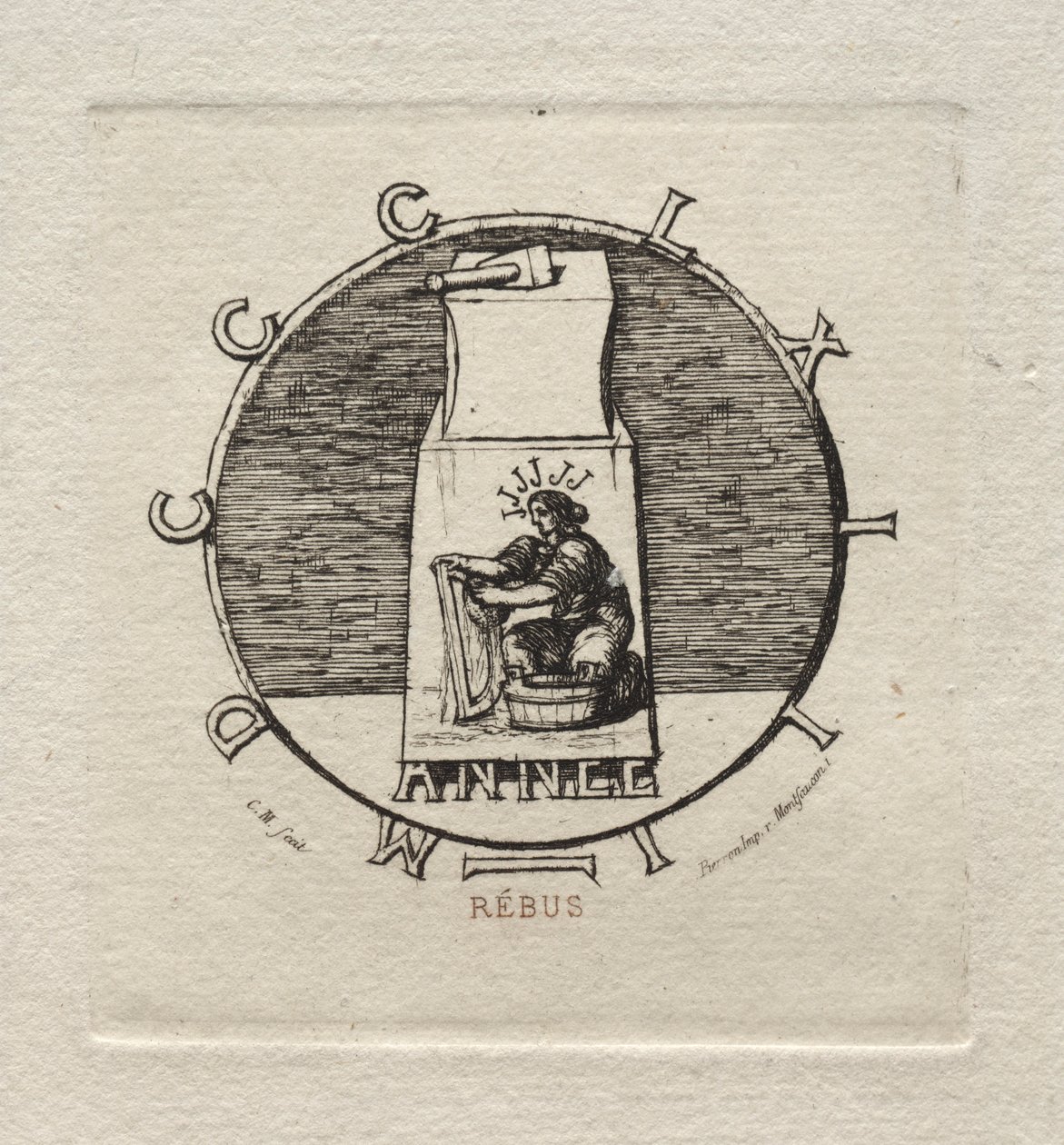 Rebus: Her ligger den gamle vendetta, 1863. af Charles Meryon