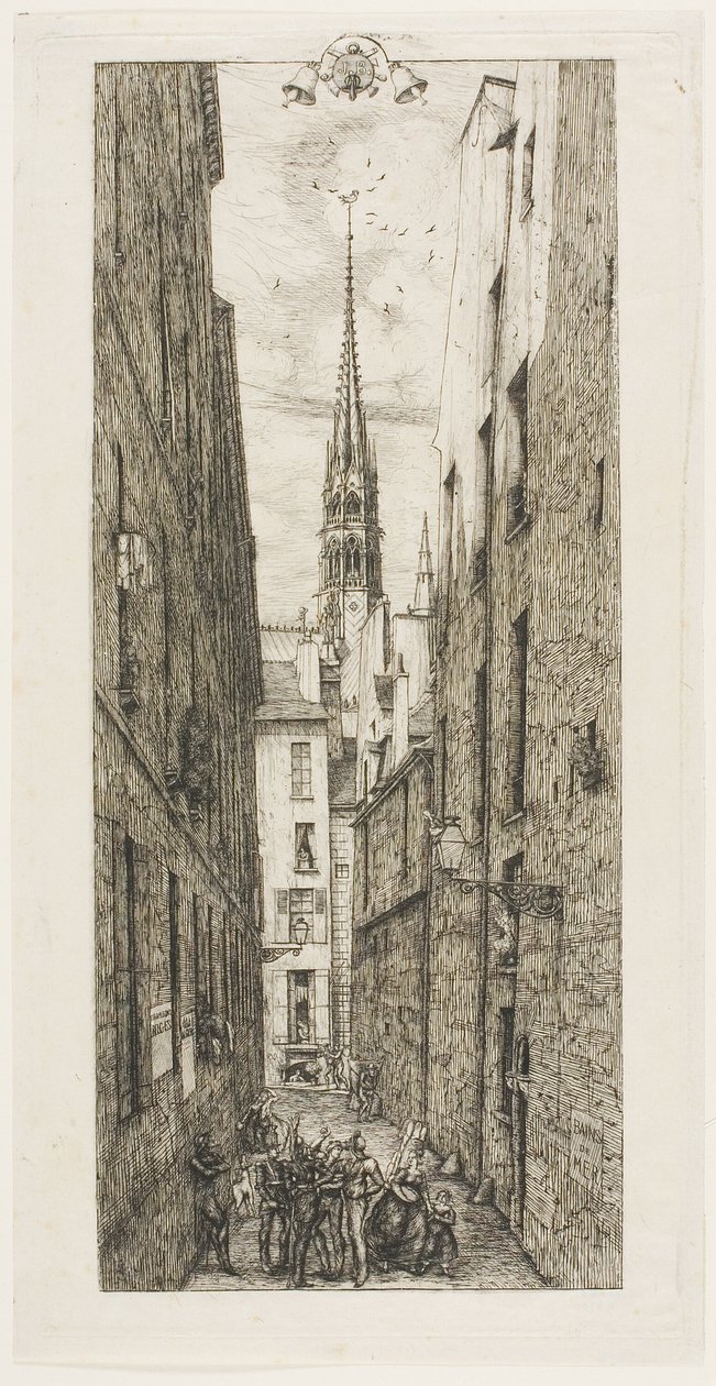 Rue des Chantres, Paris af Charles Meryon