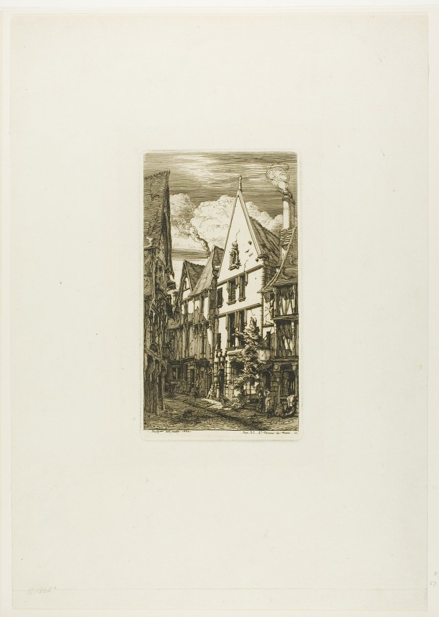 Rue des Toiles, Bourges af Charles Meryon