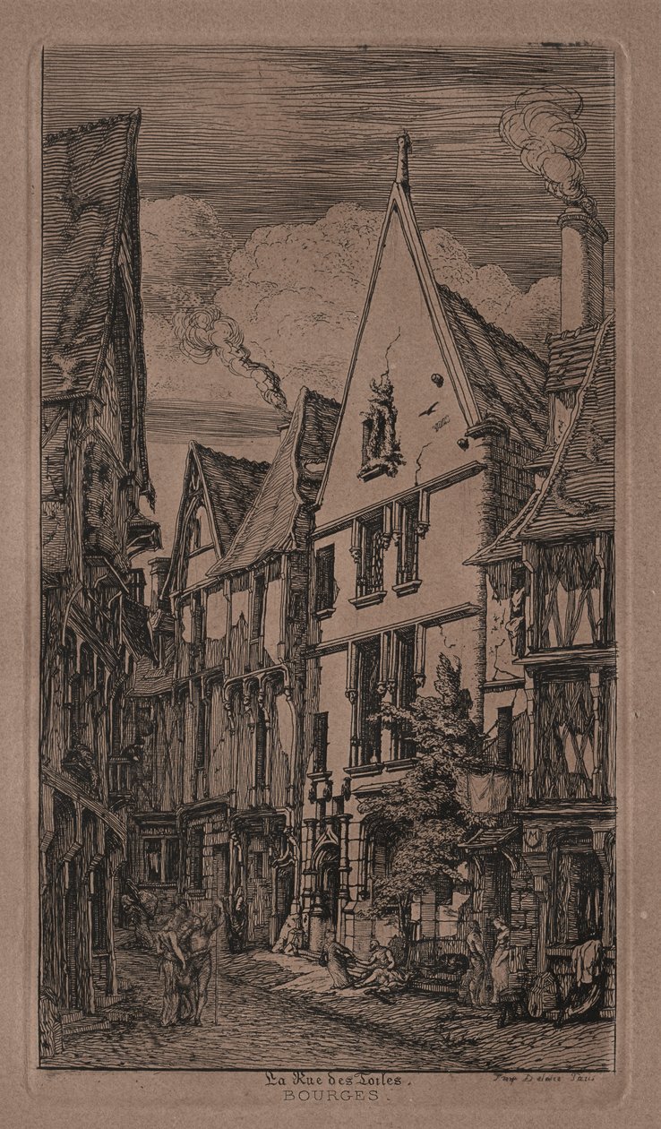 Rue des Toiles, Bourges af Charles Meryon