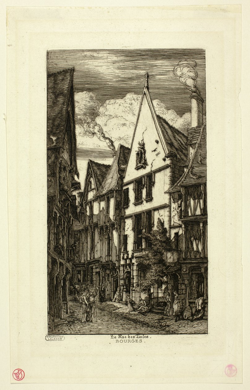 Rue des Toiles, Bourges af Charles Meryon