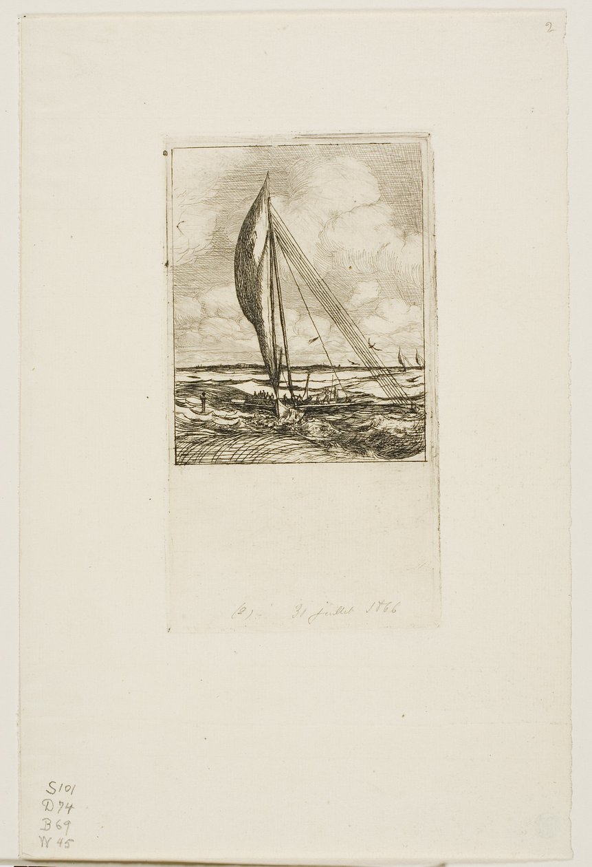 Swift-Sailing Proa, Mulgrave Archipelago, Oceanien af Charles Meryon