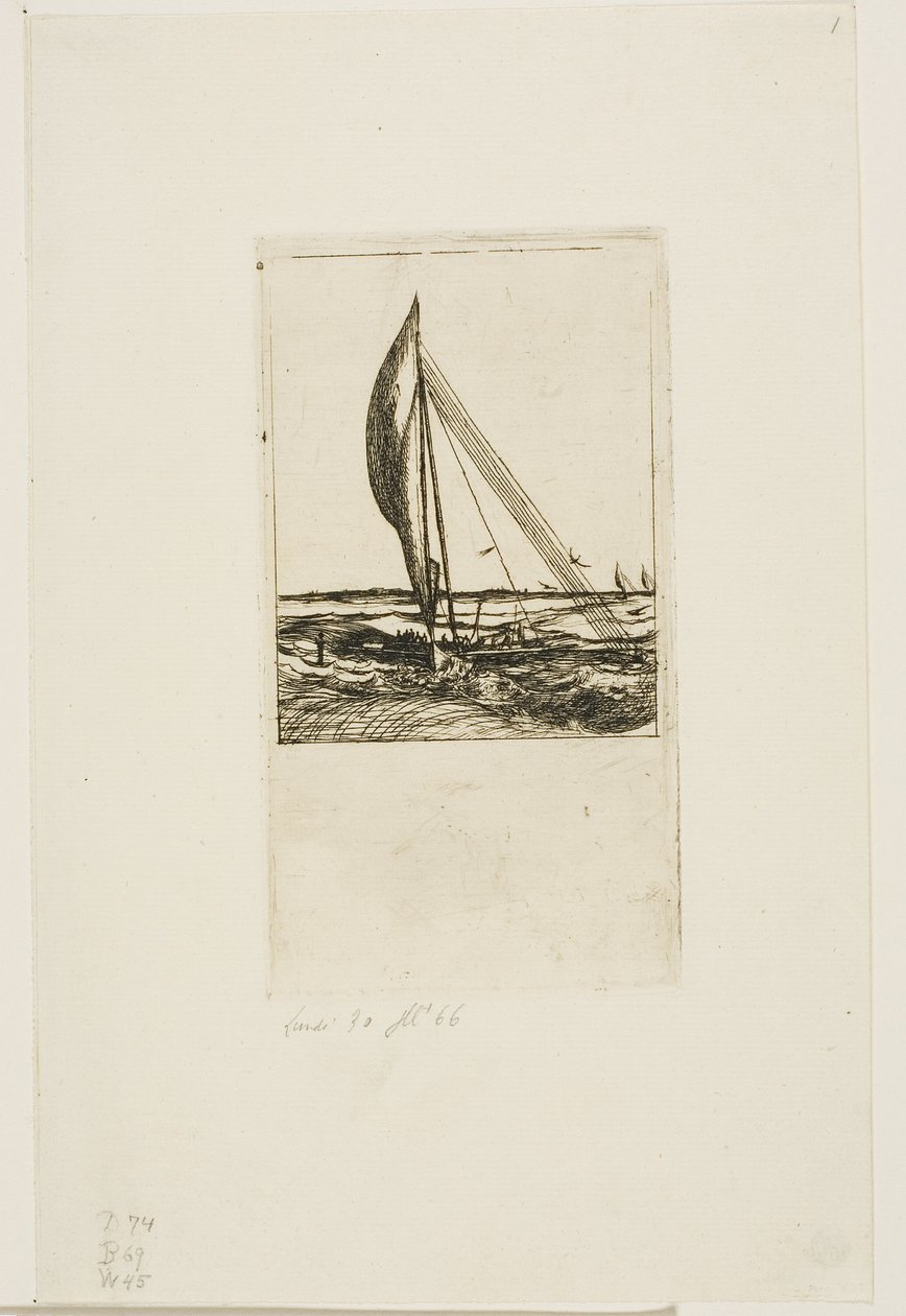 Swift-Sailing Proa, Mulgrave Archipelago, Oceanien af Charles Meryon