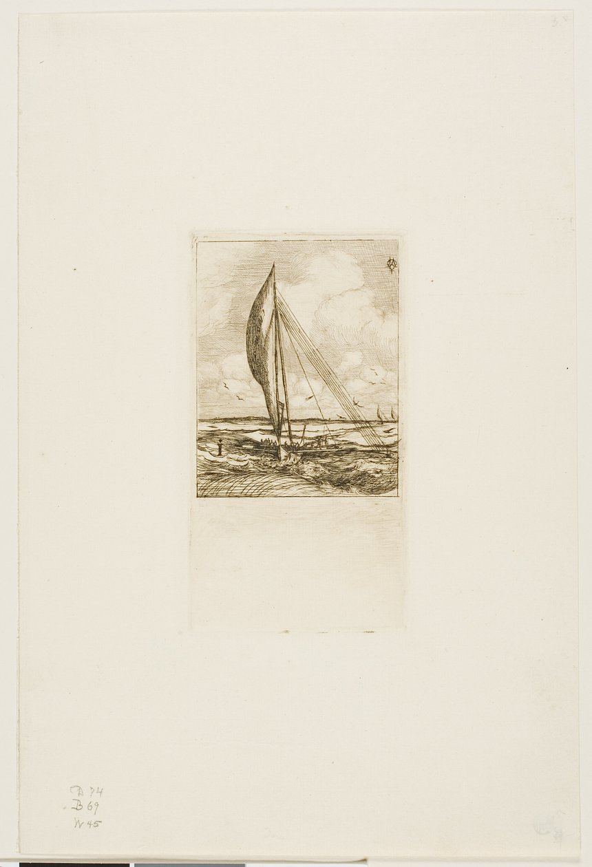Swift-Sailing Proa, Mulgrave Archipelago, Oceanien af Charles Meryon