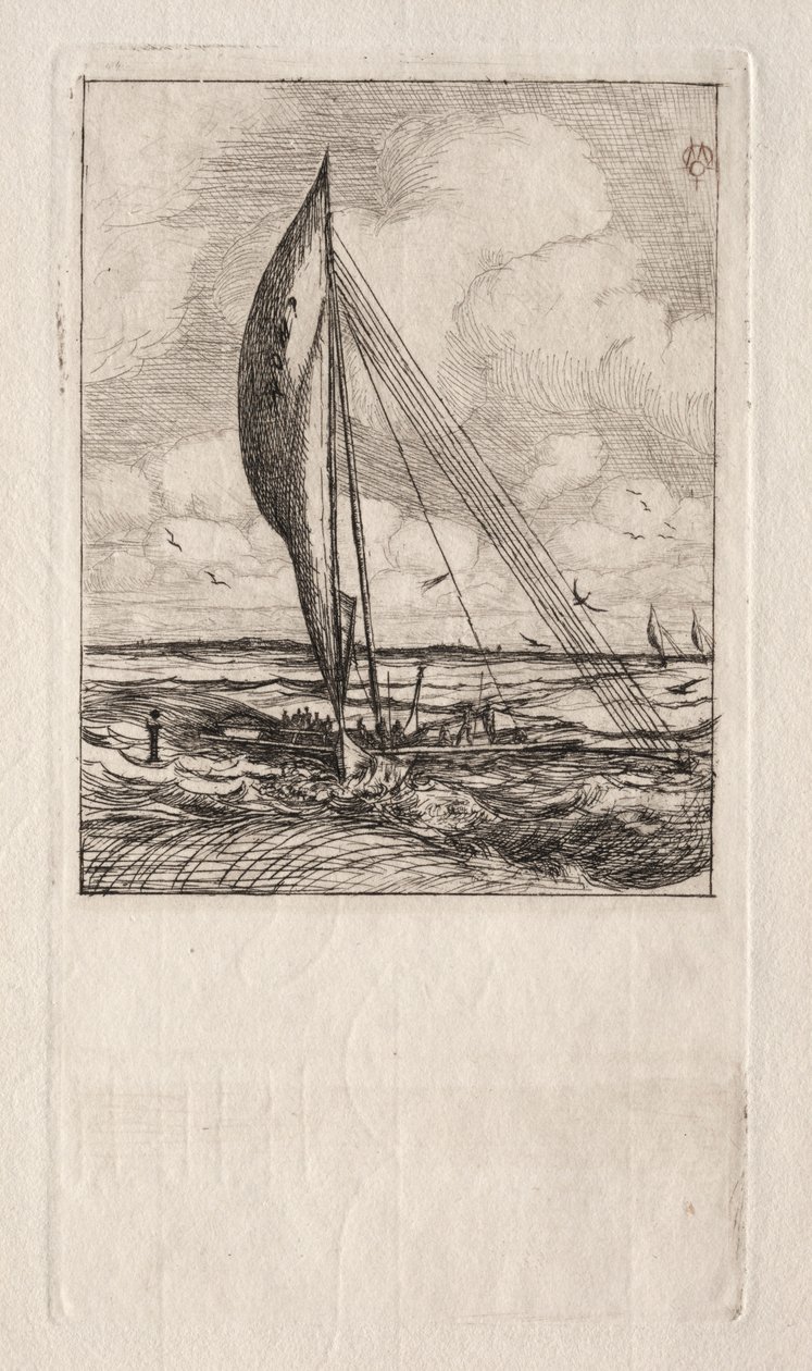 Swift Sailing Proa, Mulgrave Archipelago, Oceanien, 1866. af Charles Meryon