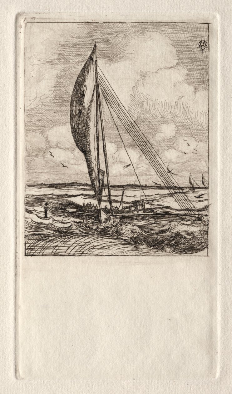 Swift Sailing Proa, Mulgrave Archipelago, Oceanien, 1866. af Charles Meryon
