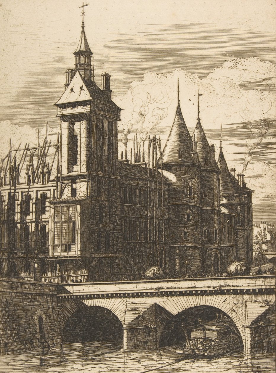 Klokketårnet, Paris, 1852. af Charles Meryon