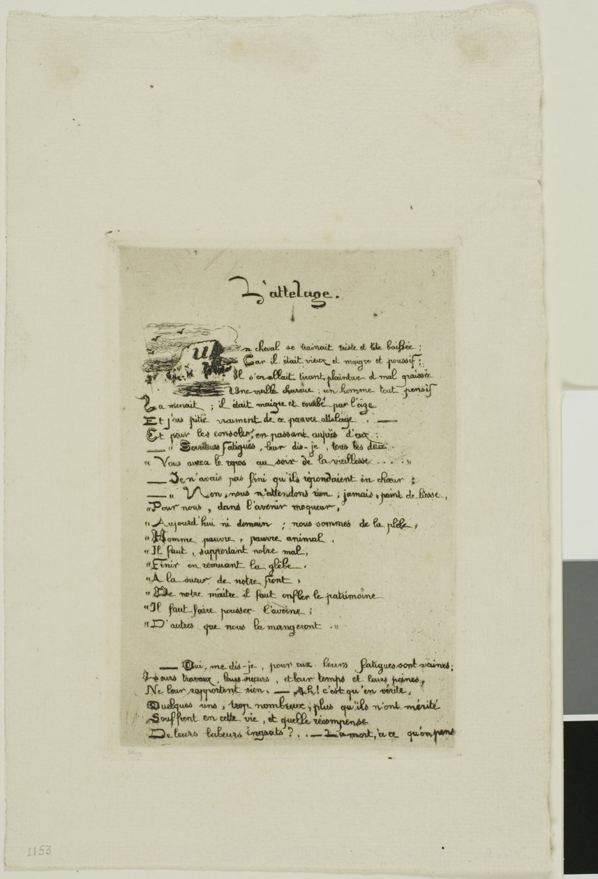 Pløjemanden og hans hest af Charles Meryon