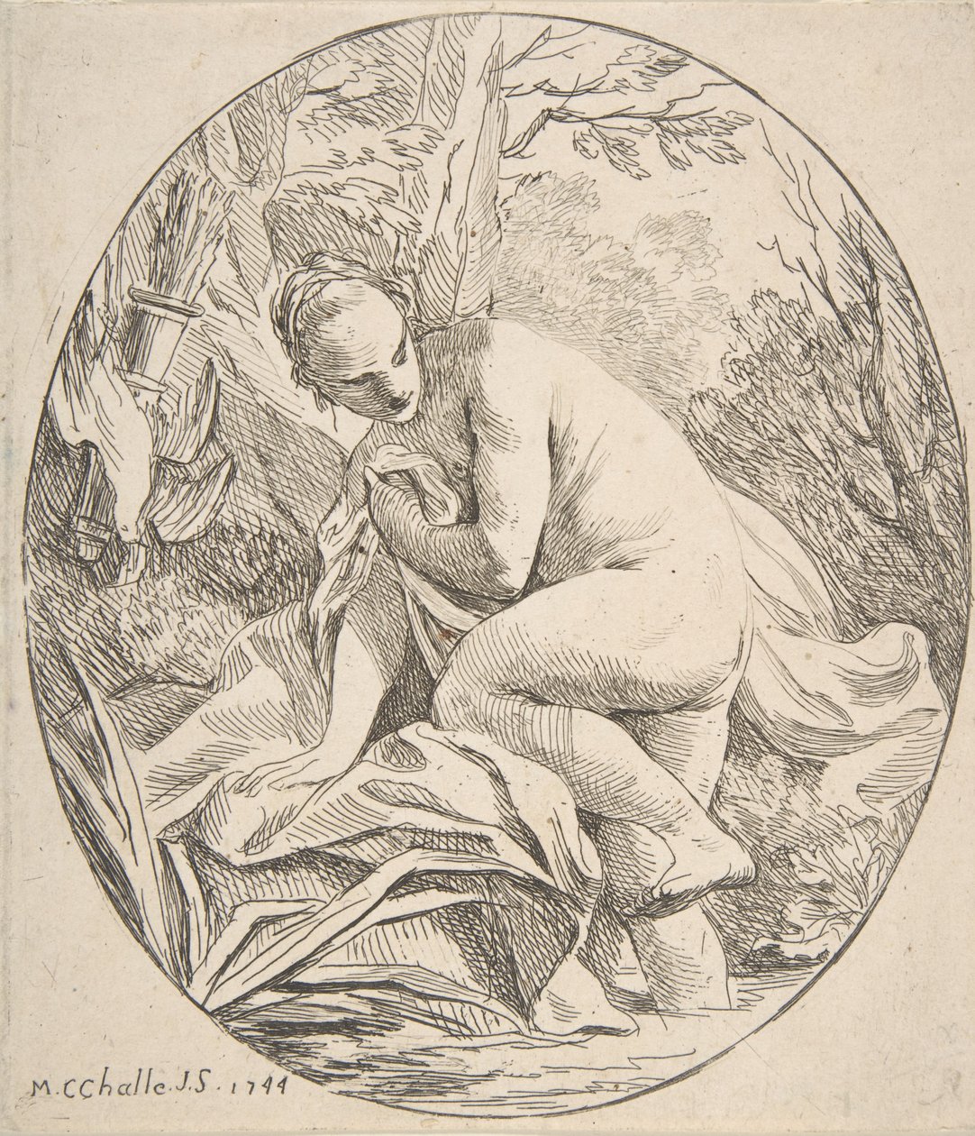 Diana ved badet, 1744. af Charles Michel Ange Challe