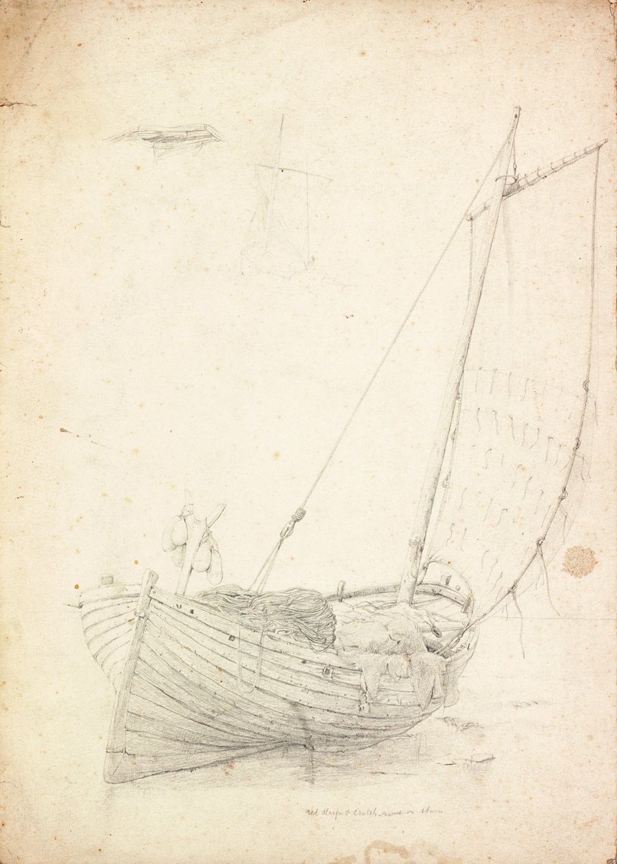 Undersøgelse af en Fiskerbåd af Charles Napier Hemy