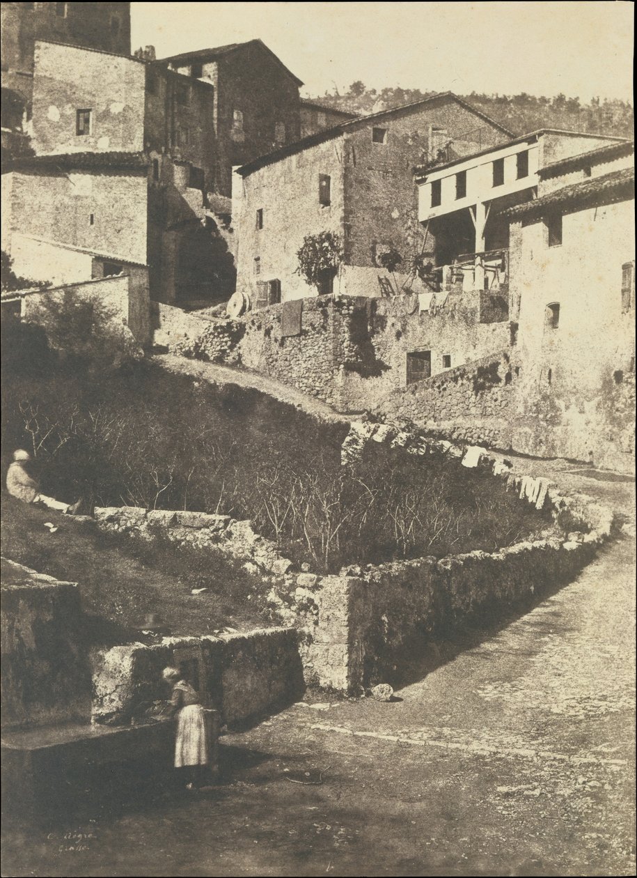 En gade i Grasse, 1852. af Charles Nègre