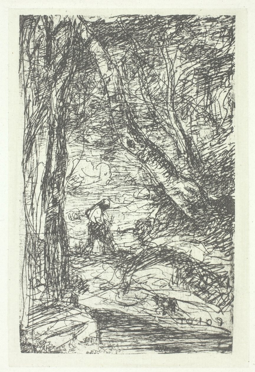 Le bucheron, muligvis 1857, trykt 1982. af Charles Nègre