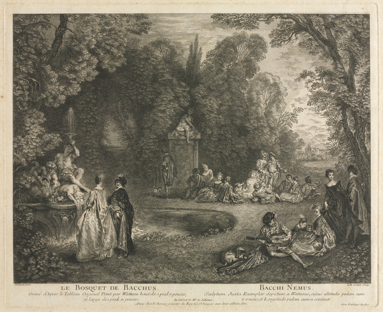 The Grove of Bacchus, 1727. af Charles Nicolas Cochin