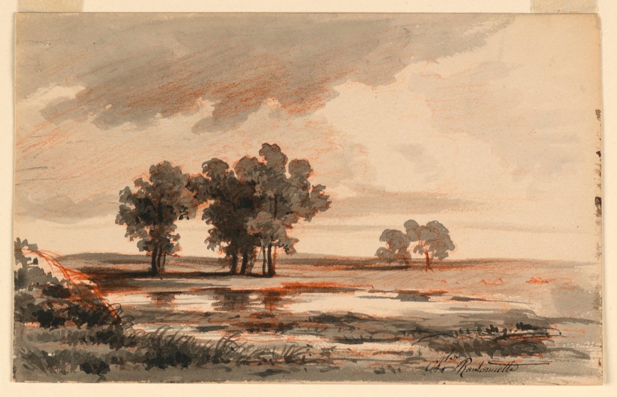 Landskab af Charles Nicolas Ransonnette