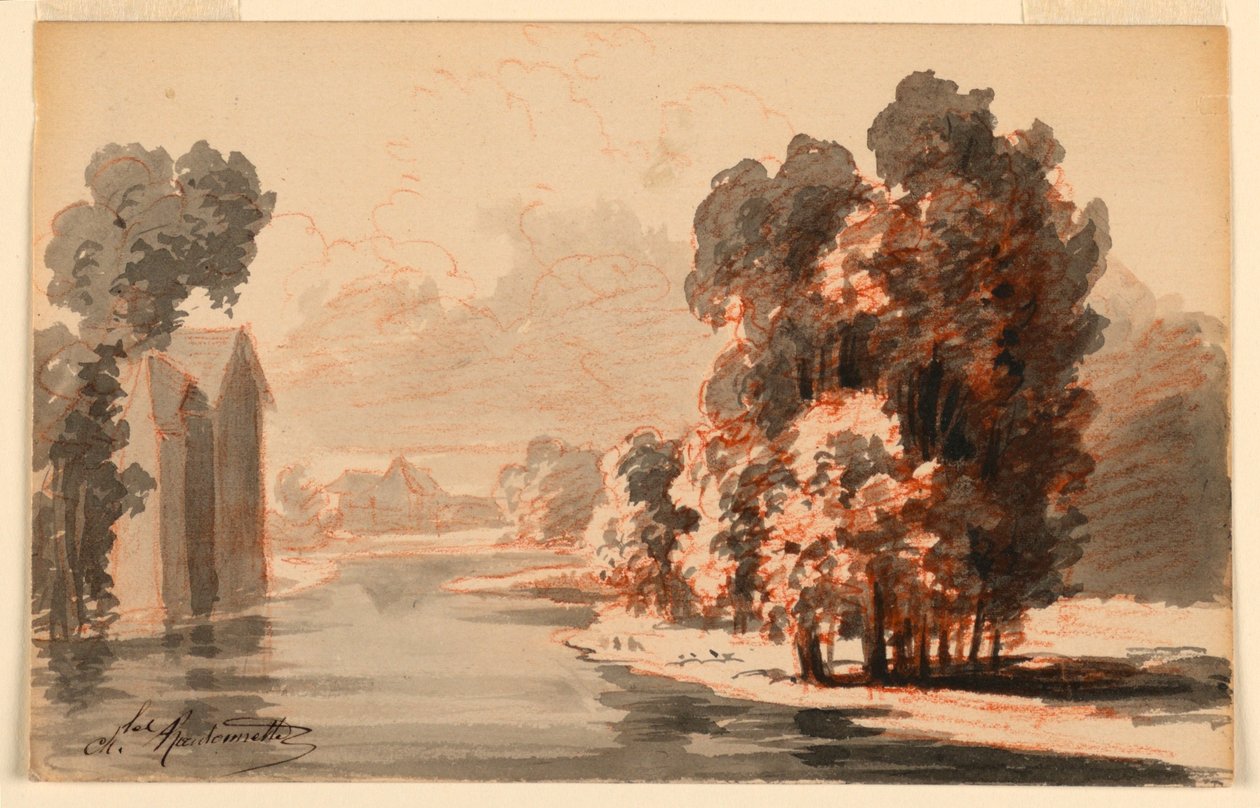 Landskab af Charles Nicolas Ransonnette