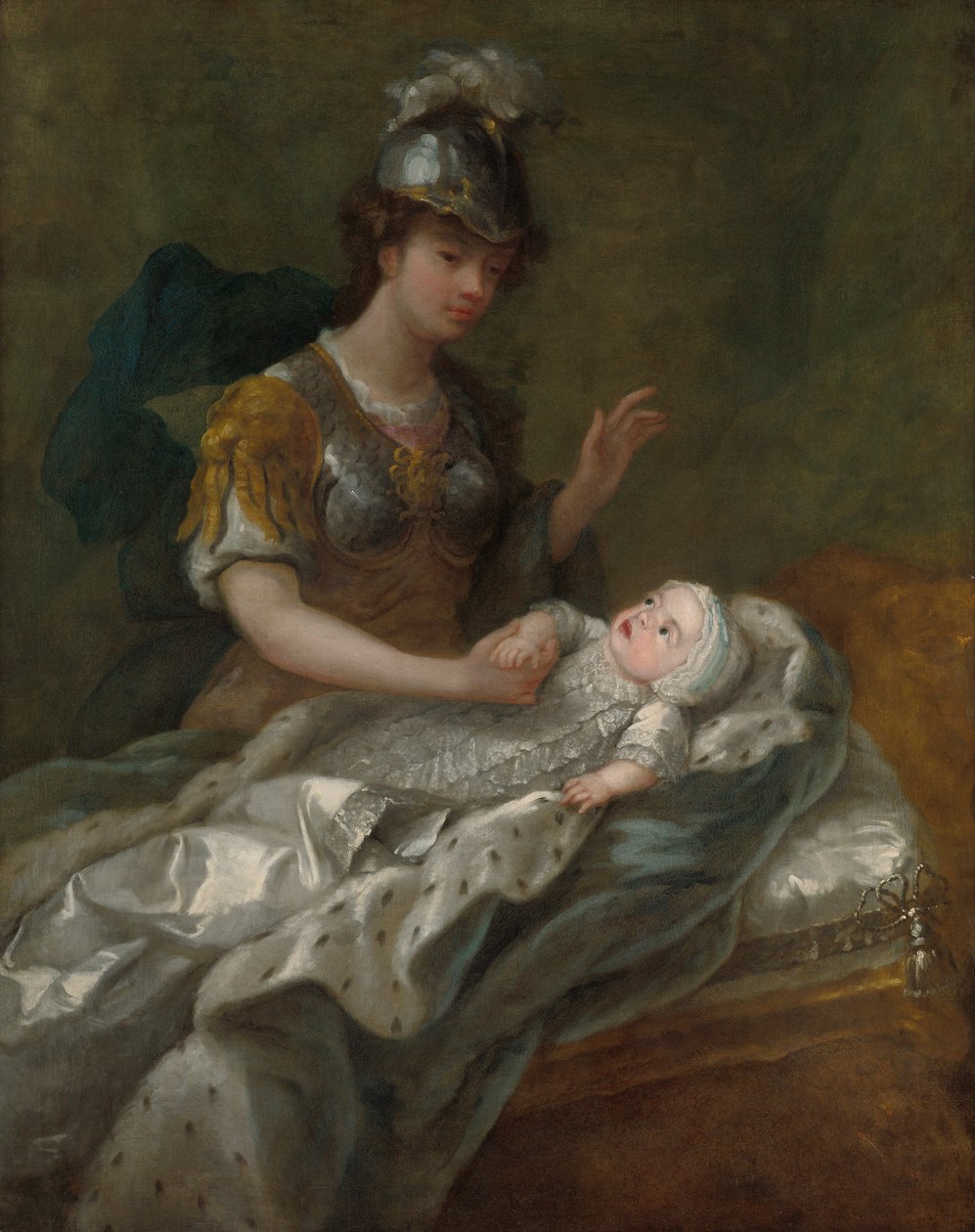 Prinsesse Augusta som baby, med Britannia af Charles Philips
