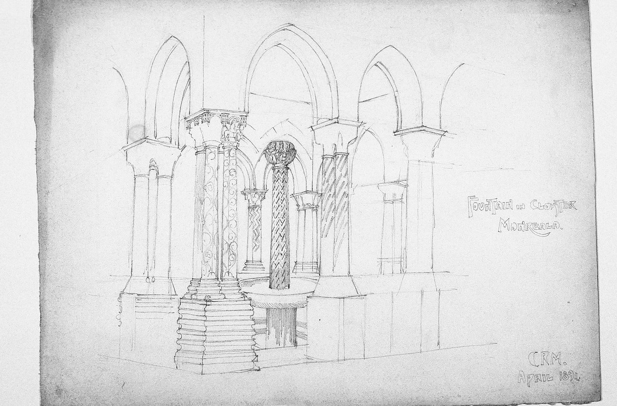 Springvand i Cloister, Monreale, 1891 af Charles Rennie Mackintosh