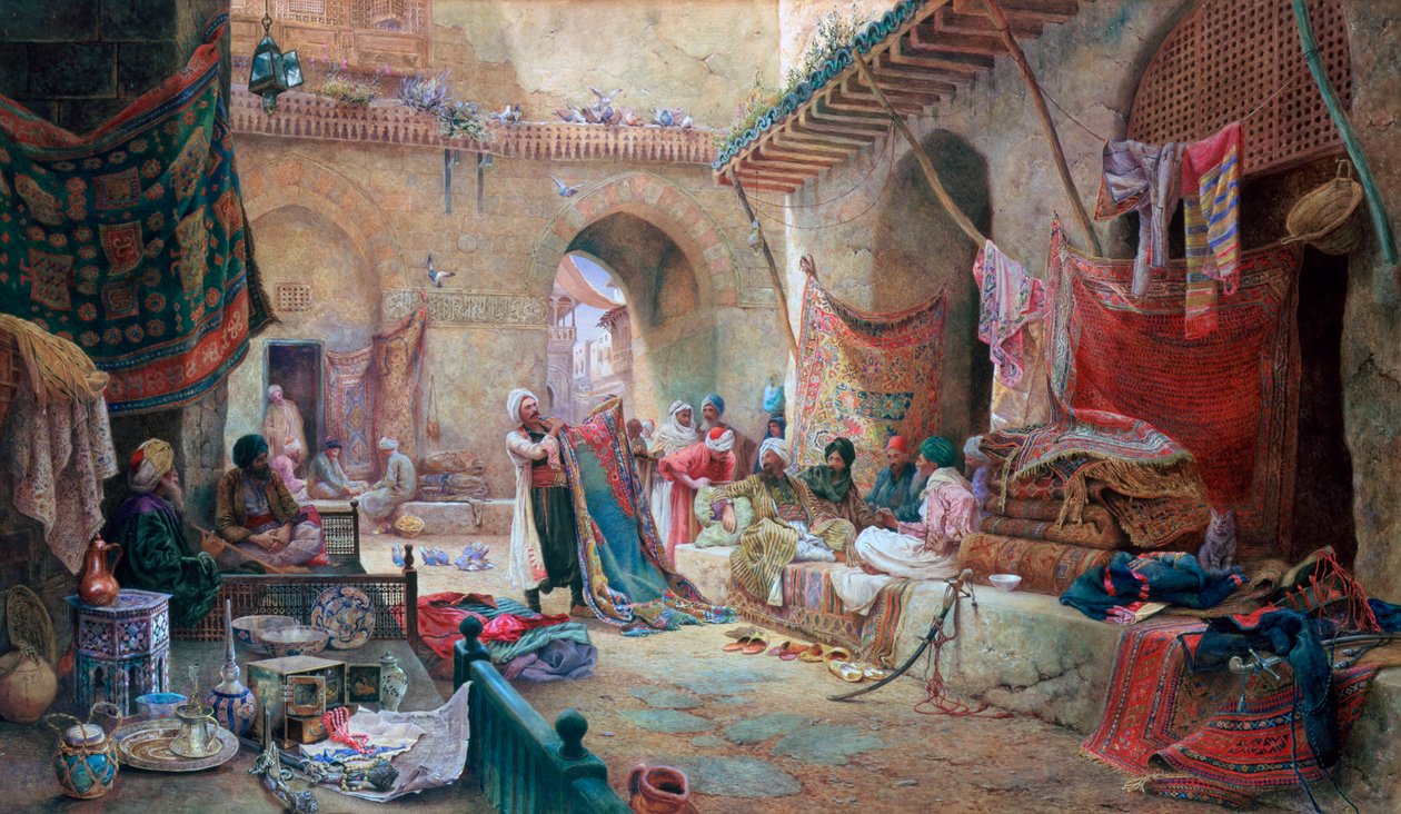 Tæppebasar, Cairo, 1887 af Charles Robertson