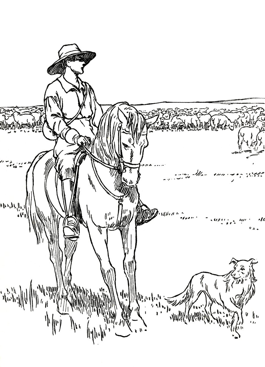 En fårestation i Australien, 1912 af Charles Robinson