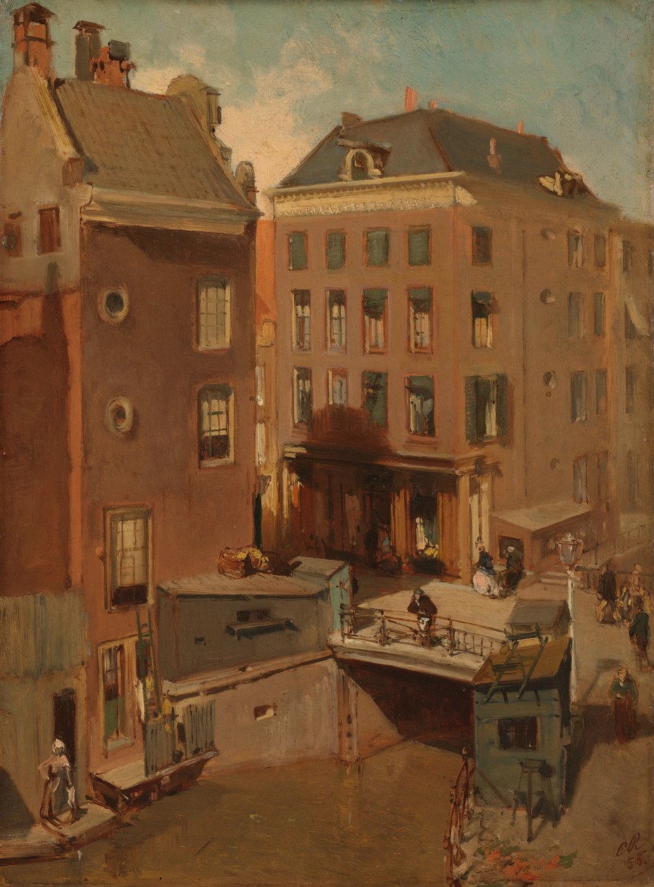Osjessluis nær Kalverstraat i Amsterdam af Charles Rochussen