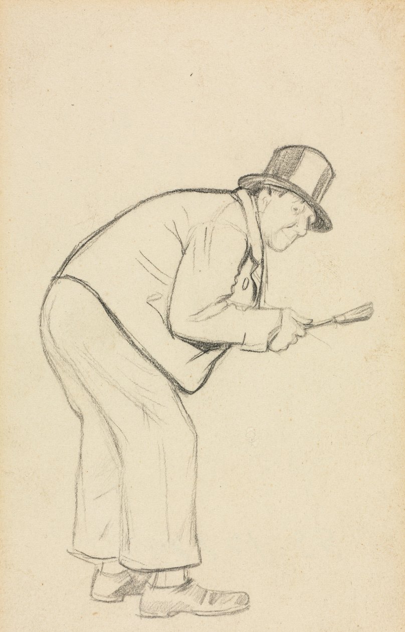 Studie for en kvindehader. af Charles Samuel Keene