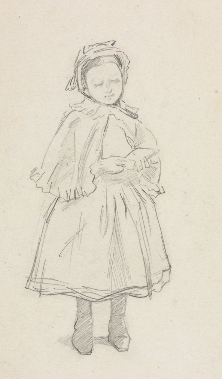 Studie for en lille pige. af Charles Samuel Keene