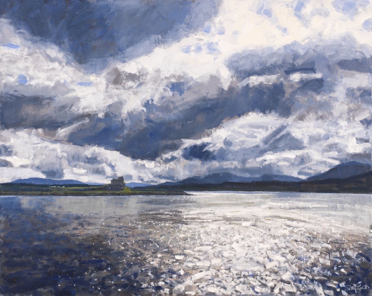 Passing Duart, 2017 (olie på lærred) af Charles Simpson