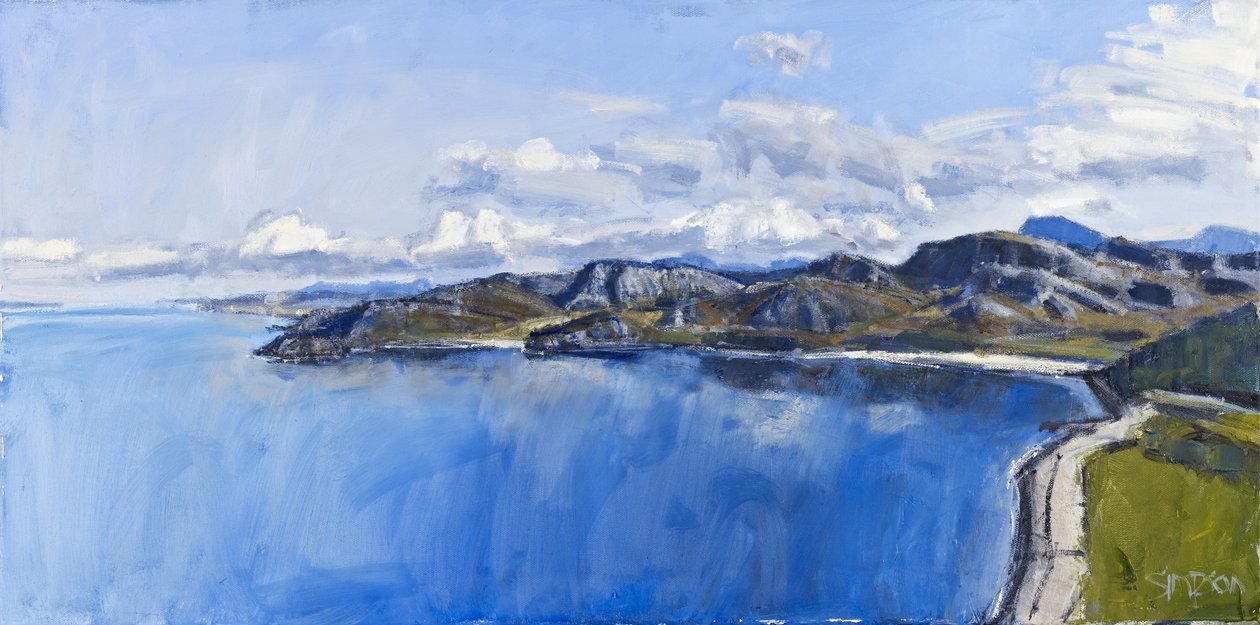 Sea Reflections, Gruinard, 2011 (olie på lærred) af Charles Simpson