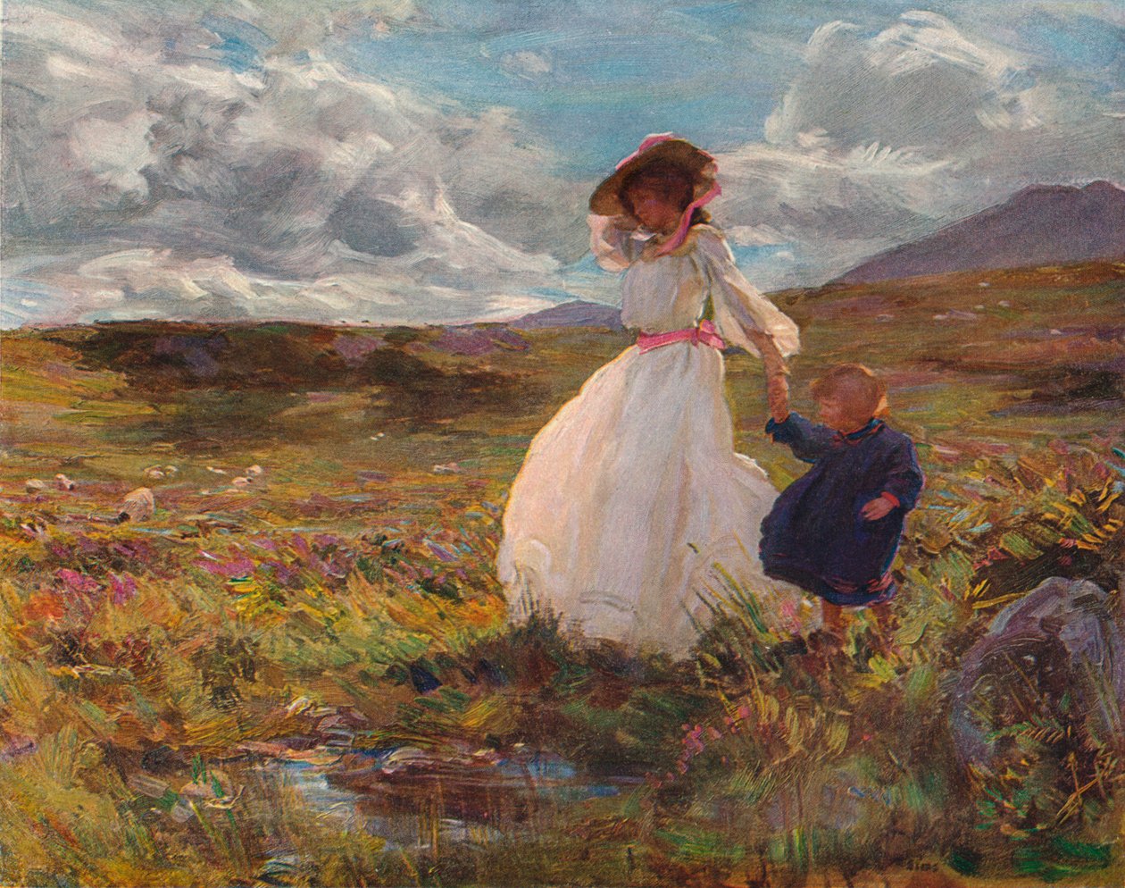 Solskin og vind, c1907 af Charles Sims