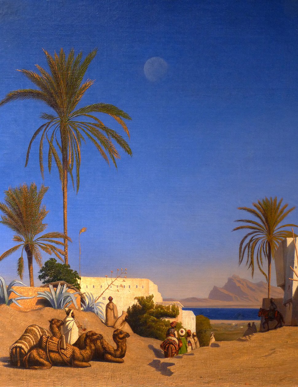 Algerisk landskab (detaljer) af Charles Theodore (1814 88) Frere