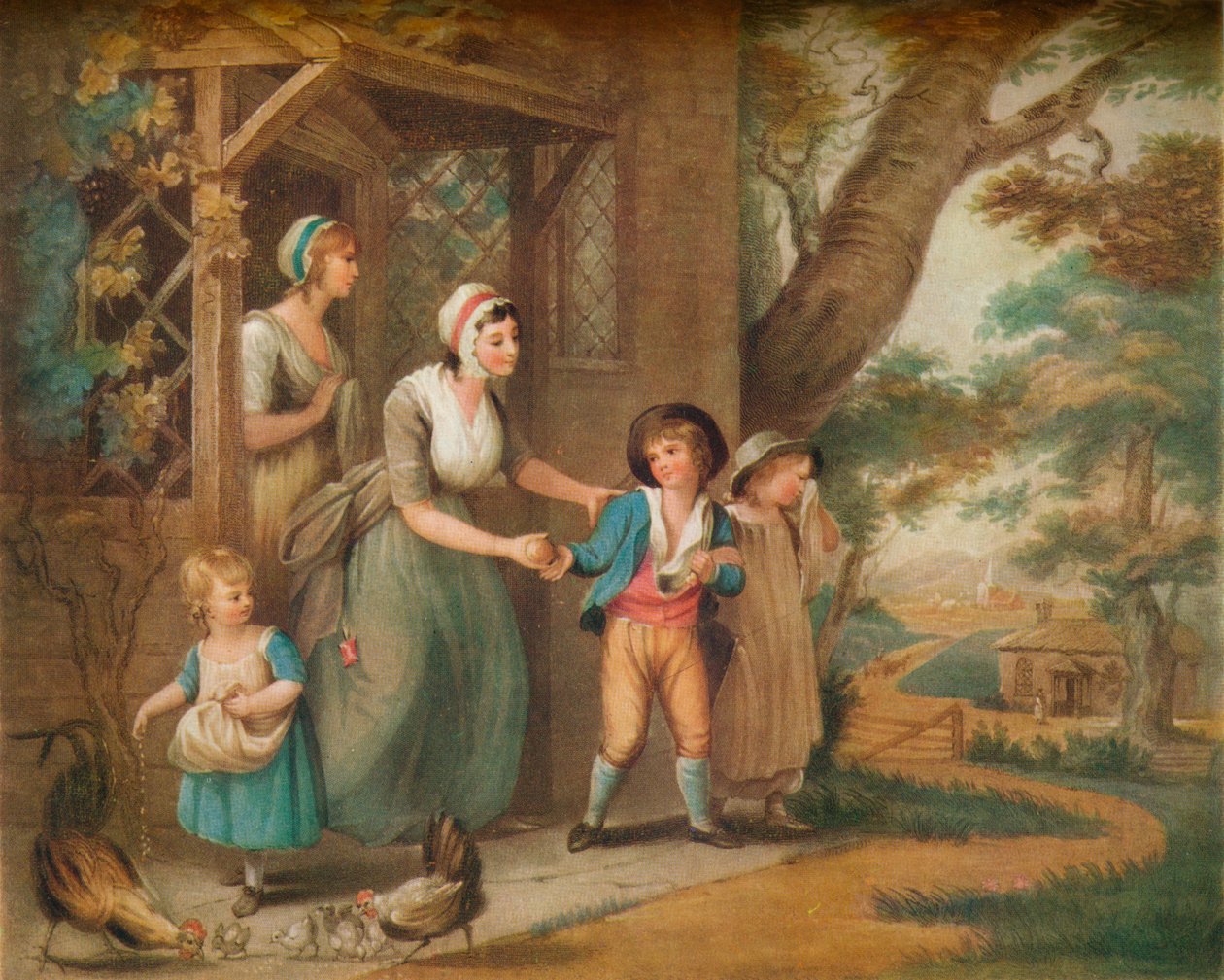 Går i skole, c1800-tallet af Charles Turner