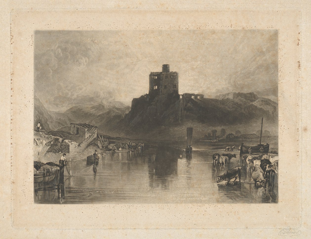Norham Castle, ved floden Tweed af Charles Turner