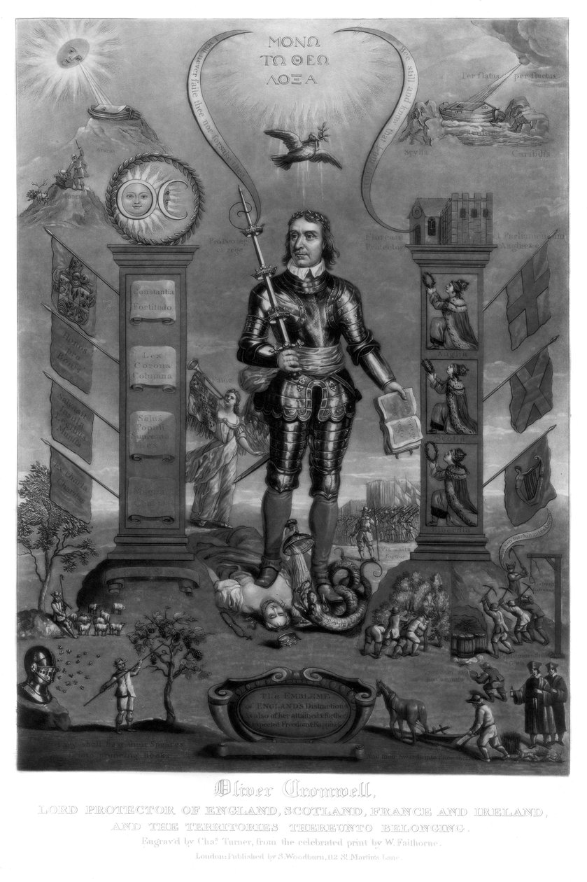 Oliver Cromwell, engelsk soldat og statsmand, 1816. af Charles Turner