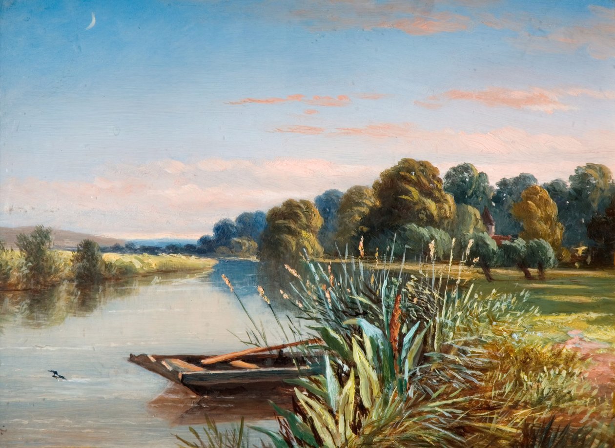 Flodscene, 1880. af Charles Walter Radclyffe