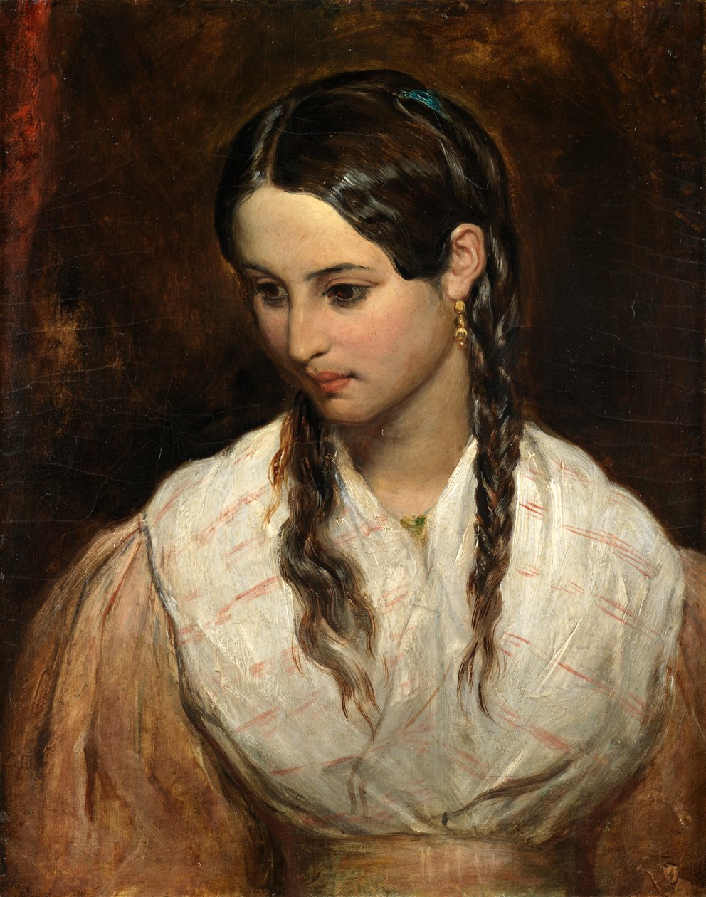 Kroejerens datter (olie på lærred) af Charles West Cope