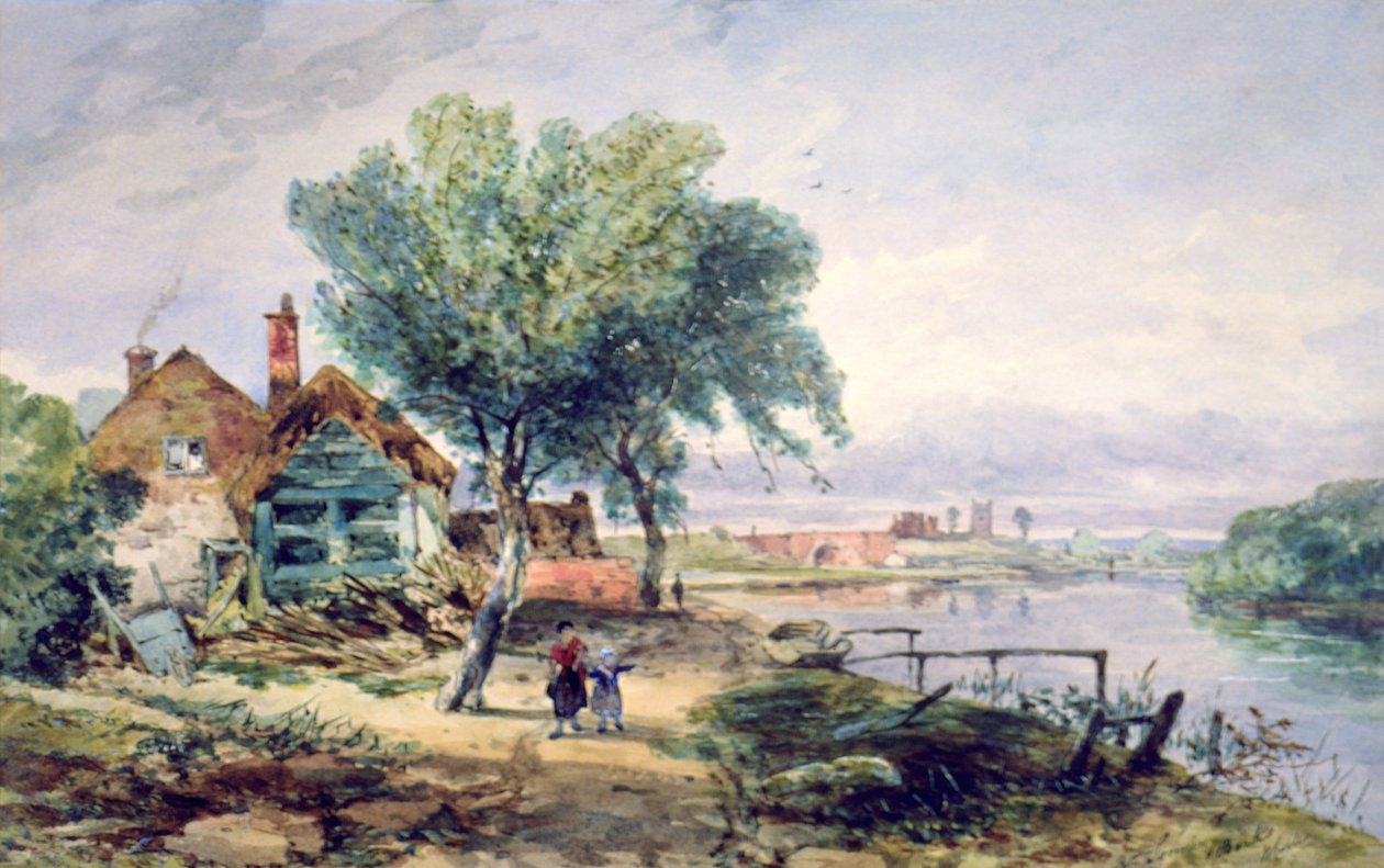 Udsigt over Themsen nær Sonning af Charles William Carter