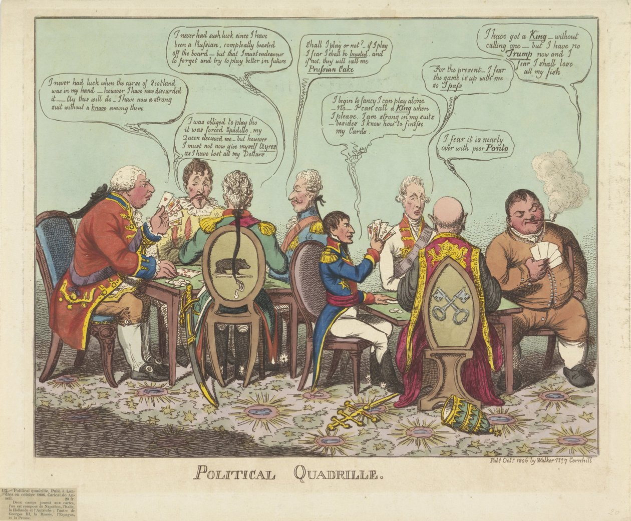 Politiek kvadrille, 1806 Politisk kvadrille (titel på objekt) af Charles Williams
