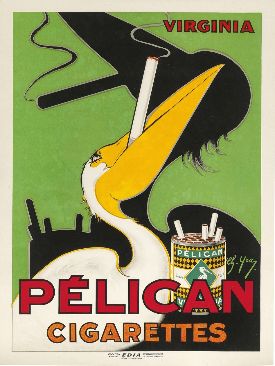 Pelican Cigaretter, ca. 1930. af Charles Yray
