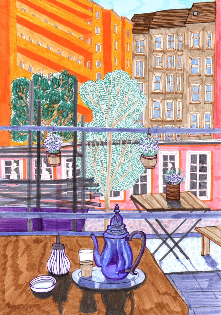 Prenzlauer Berg, 2017 (pensel) af Charlotte Orr