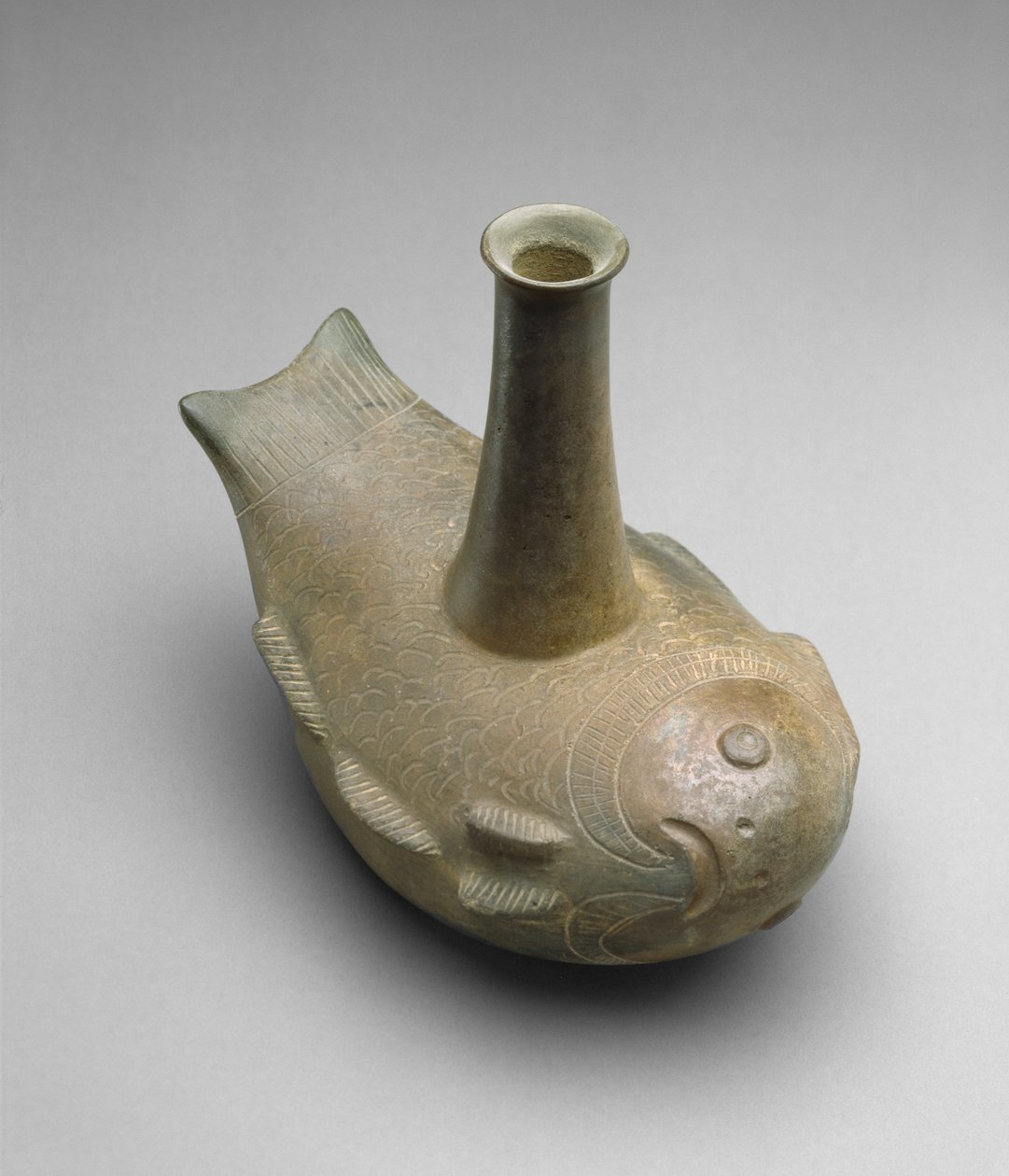 Fiskefartøj, 450-200 f.Kr. (indskåret lertøj) af Chavin Chavin